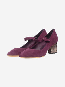 Salvatore Ferragamo Purple Ortensia suede Mary Jane pumps - size EU 36.5