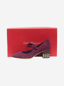 Salvatore Ferragamo Purple Ortensia suede Mary Jane pumps - size EU 36.5