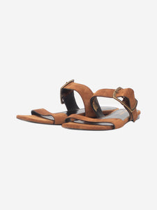 Saint Laurent Brown suede flat sandals - size EU 39.5