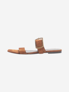 Saint Laurent Brown suede flat sandals - size EU 39.5