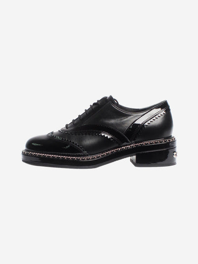 Chanel Black patent Derby shoes - size EU 38 Flat Shoes Chanel 