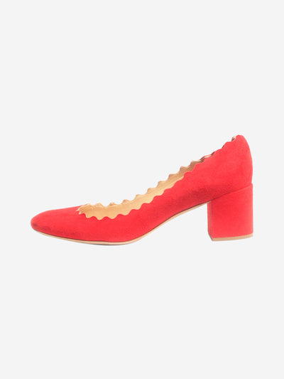 Red suede scallop-trimmed pumps - size EU 39 Heels Chloe 