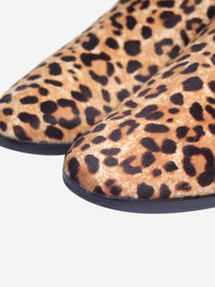 Brown animal-print pony hair flat shoes - size EU 37 Flat Shoes Jimmy Choo 