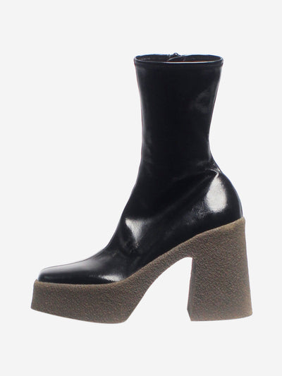 Black vegetarian patent-leather platform boots - size EU 38 Boots Stella McCartney 