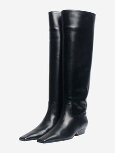 Khaite Black Marfa leather knee-high boots - size EU 37