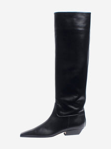 Khaite Black Marfa leather knee-high boots - size EU 37