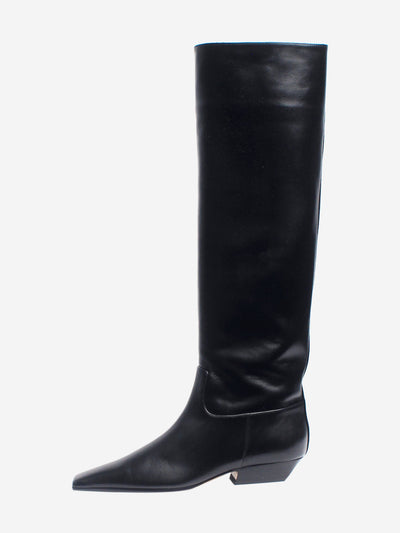 Black Marfa leather knee-high boots - size EU 37 Boots Khaite 