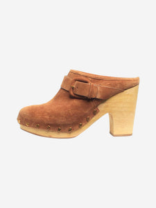 Veronica Beard Tan Dacey suede clogs - size EU 39.5