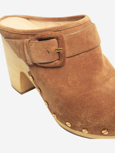 Veronica Beard Tan Dacey suede clogs - size EU 39.5