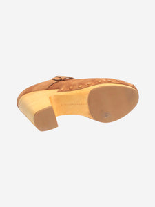 Veronica Beard Tan Dacey suede clogs - size EU 39.5