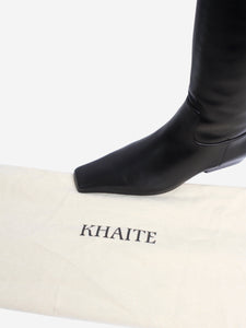 Khaite Black Marfa leather knee-high boots - size EU 37