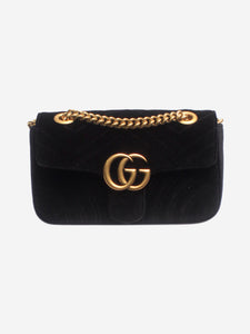 Gucci Black velvet Marmont GG bag