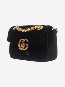 Gucci Black velvet Marmont GG bag