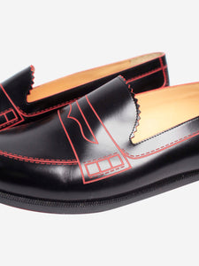 Christian Louboutin Black leather contrast loafers - size EU 38.5