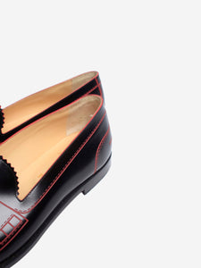 Christian Louboutin Black leather contrast loafers - size EU 38.5