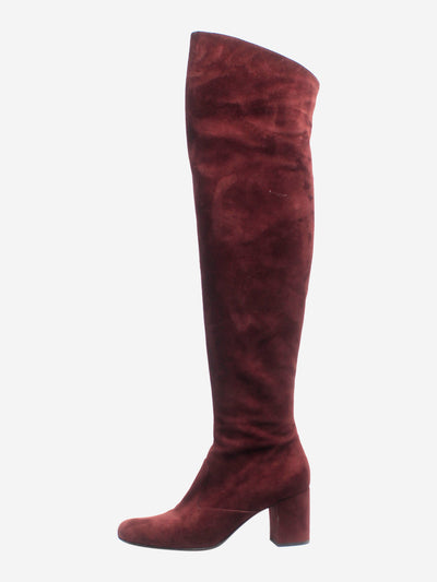 Burgundy suede thigh-high boots - size EU 37 Boots Saint Laurent 