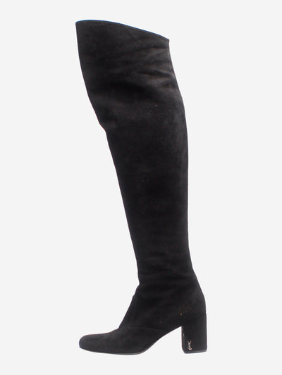 Black suede thigh-high boots - size EU 37 Boots Saint Laurent 