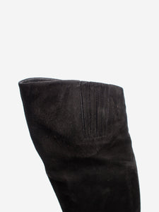 Saint Laurent Black suede thigh-high boots - size EU 37