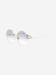 Christian Dior Gold and grey shaded round sunglasses