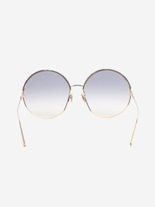 Christian Dior Gold and grey shaded round sunglasses