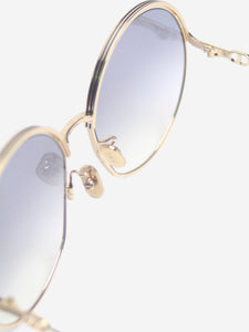 Christian Dior Gold and grey shaded round sunglasses