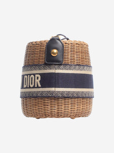 Christian Dior Neutral 2021 Oblique Wicker basket bag