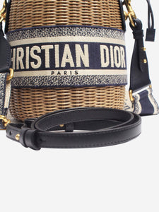 Christian Dior Neutral 2021 Oblique Wicker basket bag