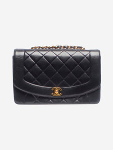 Chanel Black vintage 1994 medium lambskin Diana bag