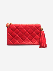 Chanel Red quilted lambskin crossbody bag