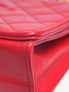 Chanel Red quilted lambskin crossbody bag