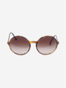Chanel Brown tortoise shell round sunglasses