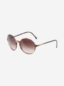 Chanel Brown tortoise shell round sunglasses