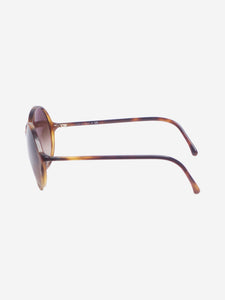 Chanel Brown tortoise shell round sunglasses