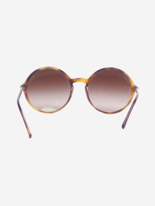 Chanel Brown tortoise shell round sunglasses
