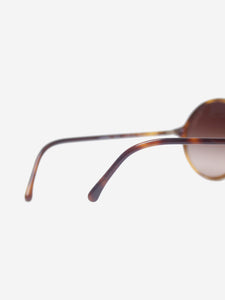 Chanel Brown tortoise shell round sunglasses