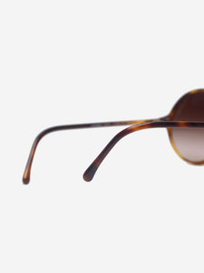 Chanel Brown tortoise shell round sunglasses