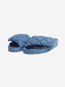 Birkenstock Blue denim quilted slides - size EU 41