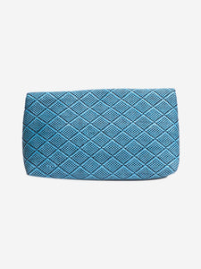 Dries Van Noten Blue and black woven envelope clutch