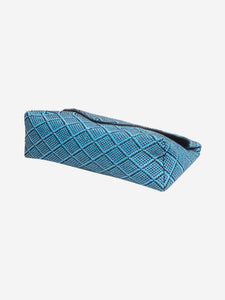 Dries Van Noten Blue and black woven envelope clutch