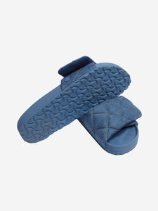Birkenstock Blue denim quilted slides - size EU 41