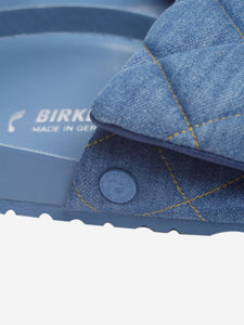 Birkenstock Blue denim quilted slides - size EU 41