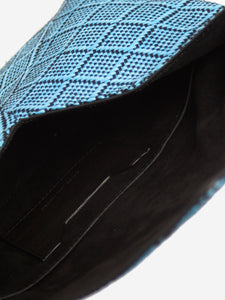 Dries Van Noten Blue and black woven envelope clutch