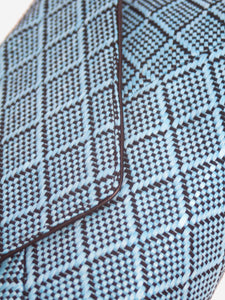 Dries Van Noten Blue and black woven envelope clutch