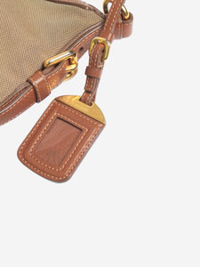 Prada Brown jacquard logo shoulder bag