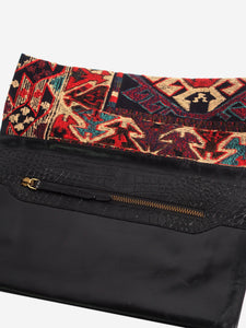 Dries Van Noten Multicolour tapestry and shell-embellished clutch