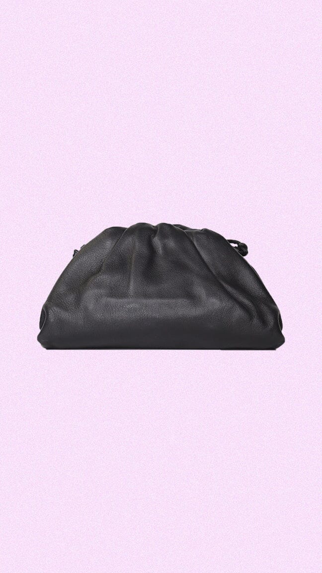 Black The Pouch small gathered leather clutch Clutch bags Bottega Veneta 