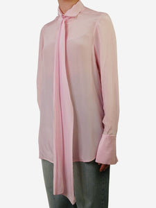 Joseph Pink tie-front long-sleeved shirt - size UK 12