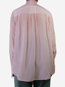 Joseph Pink tie-front long-sleeved shirt - size UK 12