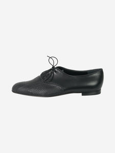 Manolo Blahnik Black snake textured flat shoes- size EU 40.5