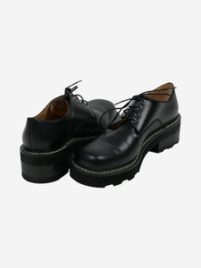 Gabriela Hearst Black Tara Derby leather platform shoes - size EU 40